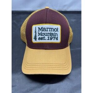 Marmot Mountain Baseball Hat Multicolor Snapback One Size Canvas Mesh